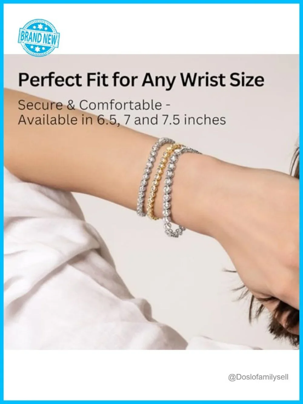 3mm Bezel Set CZ Tennis Bracelet, 5A Cubic Zirconia, Gold Plated, Box Clasp